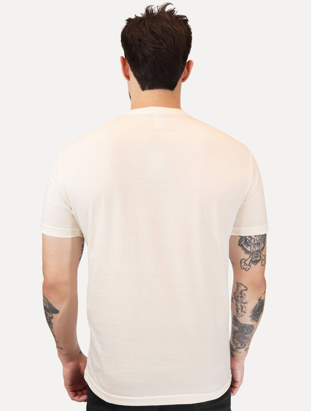 Camiseta King & Joe Masculina Basic Script Peito Off White