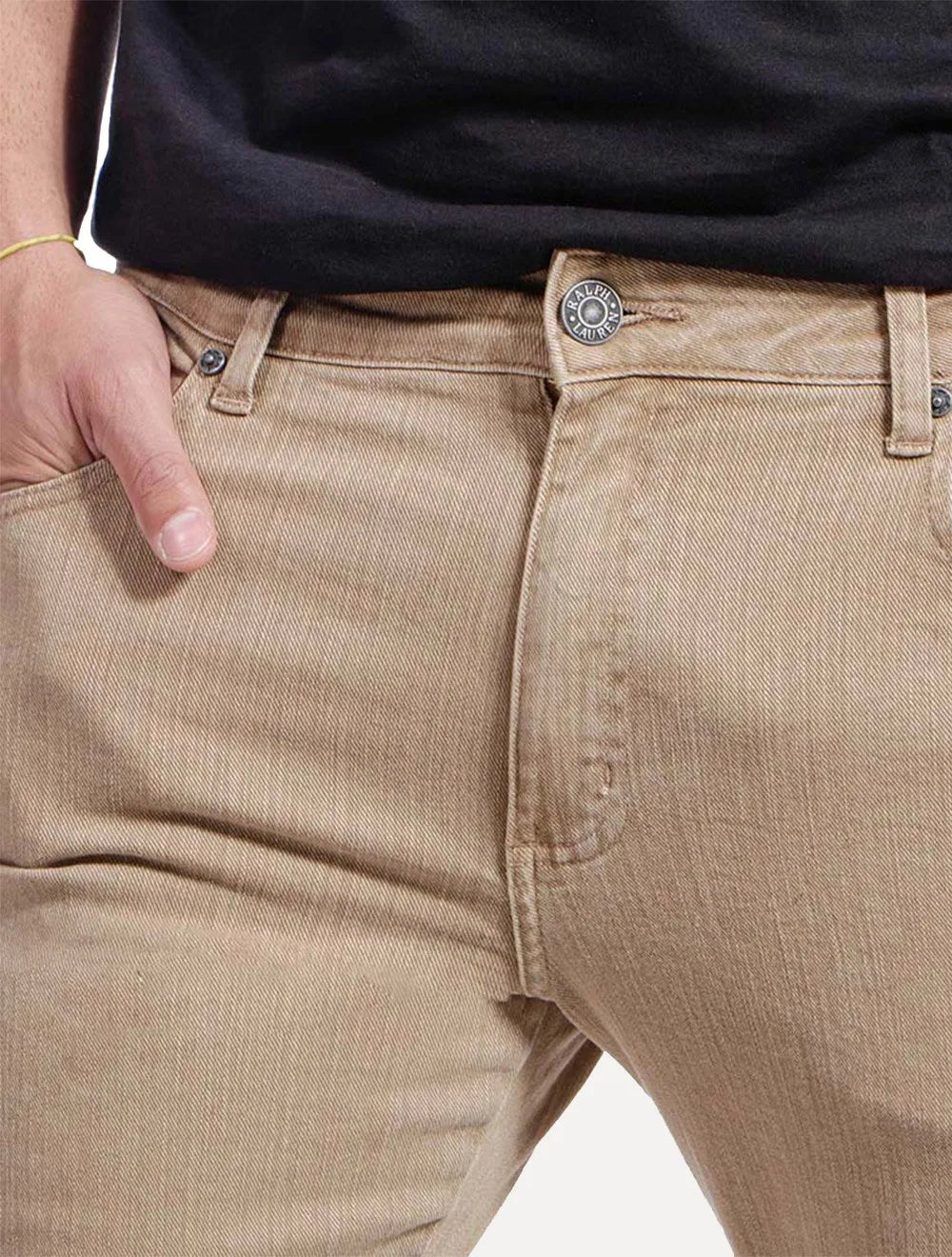 Calça Ralph Lauren Jeans Masculina Slim Stretch Stoned Marrom