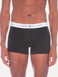 Cueca Tommy Hilfiger Cotton Stretch Trunk Preta Pack 3UN