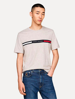 Camiseta Tommy Hilfiger Masculina Chest Insert Logo Areia Mescla
