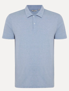Polo Dudalina Masculina Malha Cotton Linho Azul Escuro