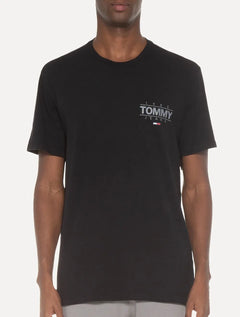 Camiseta Tommy Jeans Masculina Metallic Logo Chest Preta