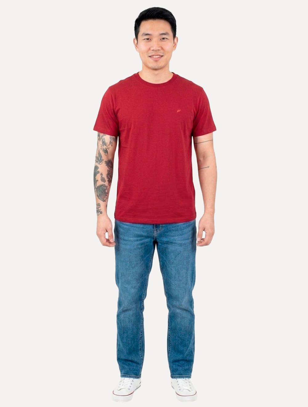Camiseta Ellus Masculina Cotton Fine Easa Duocolor Vermelha