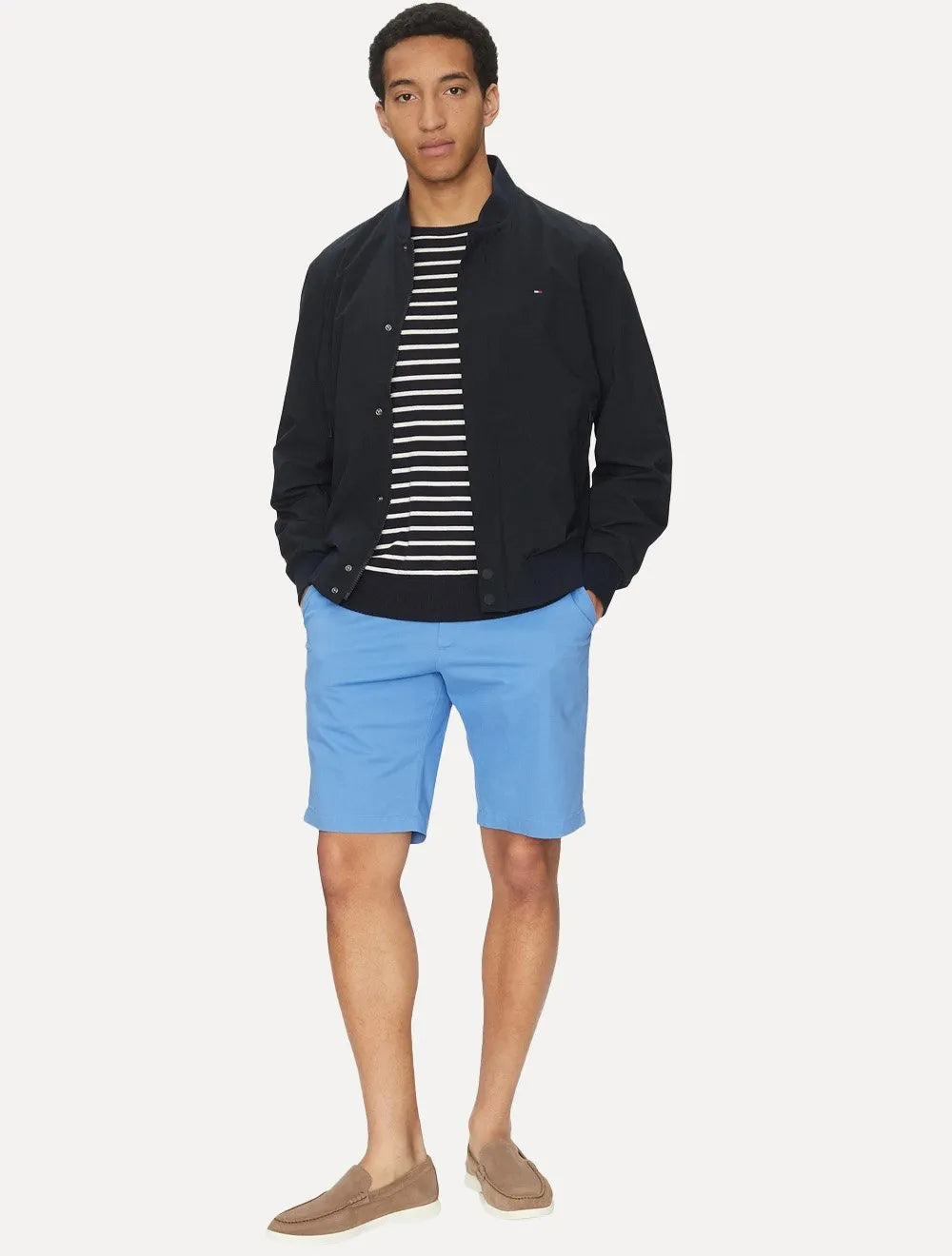 Jaqueta Tommy Hilfiger Masculina Tech Lightweight Bomber Azul Marinho