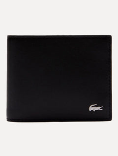 Carteira Lacoste Masculina Couro Classic Billfold Noir Preta