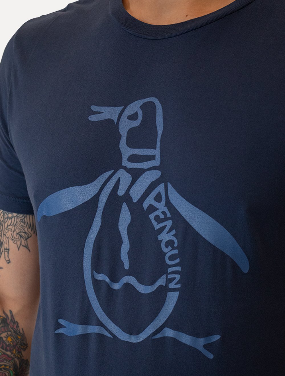 Camiseta Original Penguin Masculina Big Navy Mascot Logo Azul Marinho
