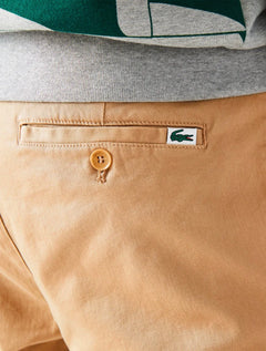 Calça Lacoste Masculina Sarja Chino Slim Fit New Classic Caqui