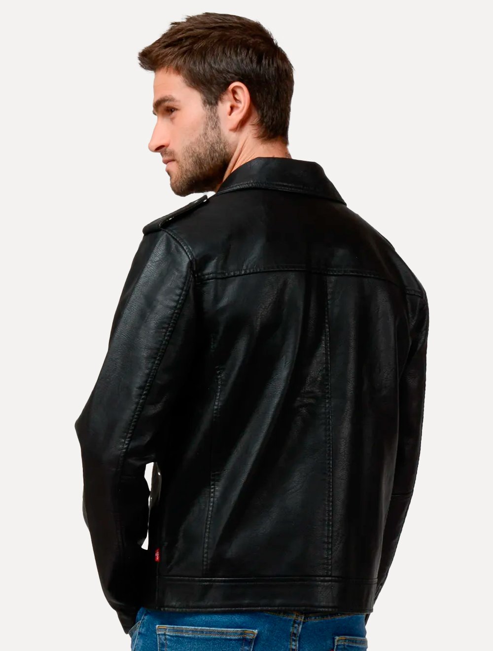 Jaqueta Levis Masculina Couro Standart Asym Motorcycle Preta