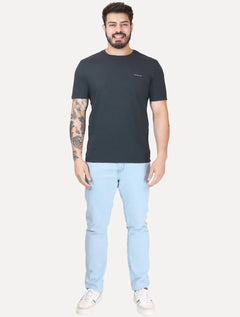 Camiseta Calvin Klein Jeans Light New Logo Azul Marinho