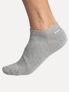Meia King & Joe Cano Curto Cinza Mescla Kit 3 Pares