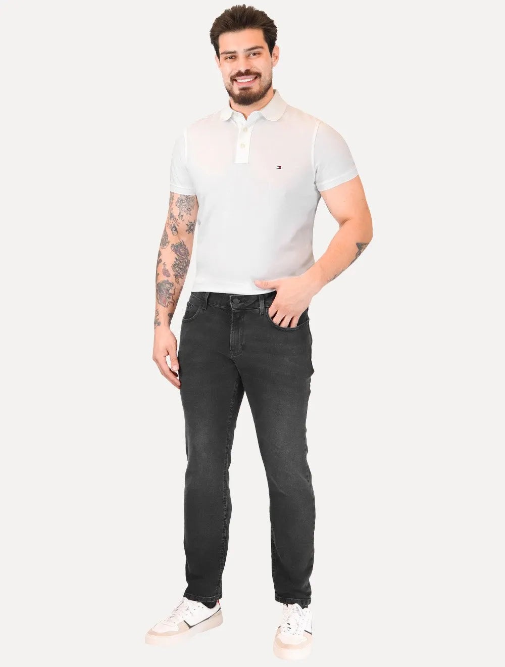 Calça Calvin Klein Jeans Masculina Super Skinny 5 Pockets Preta