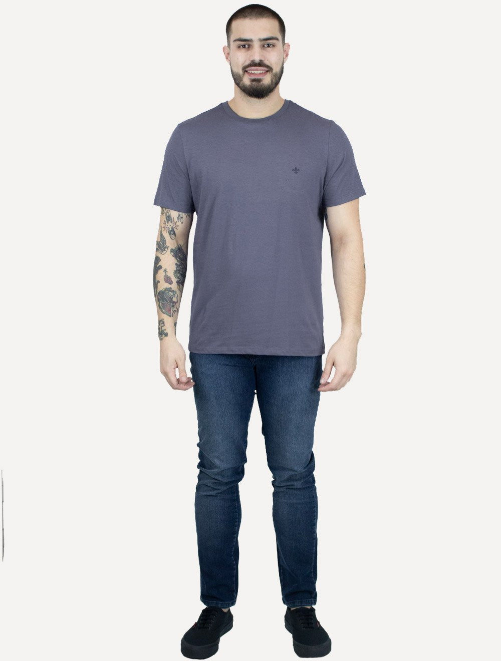 Camiseta Dudalina Masculina Essentials Modal Logo Roxa