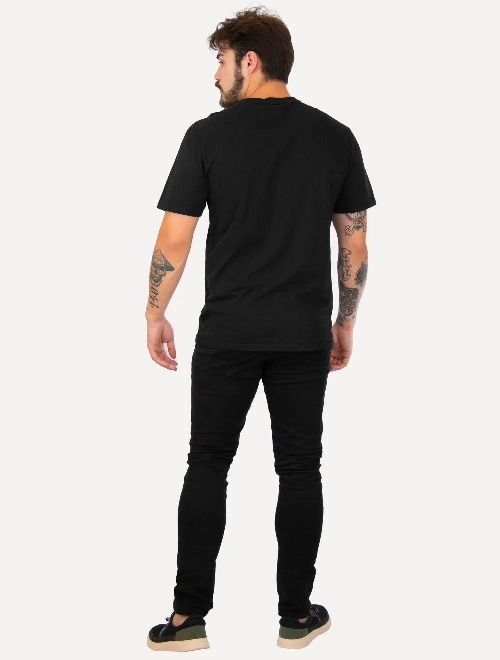 Camiseta Tommy Jeans Masculina Regular C-Neck Flag Preta