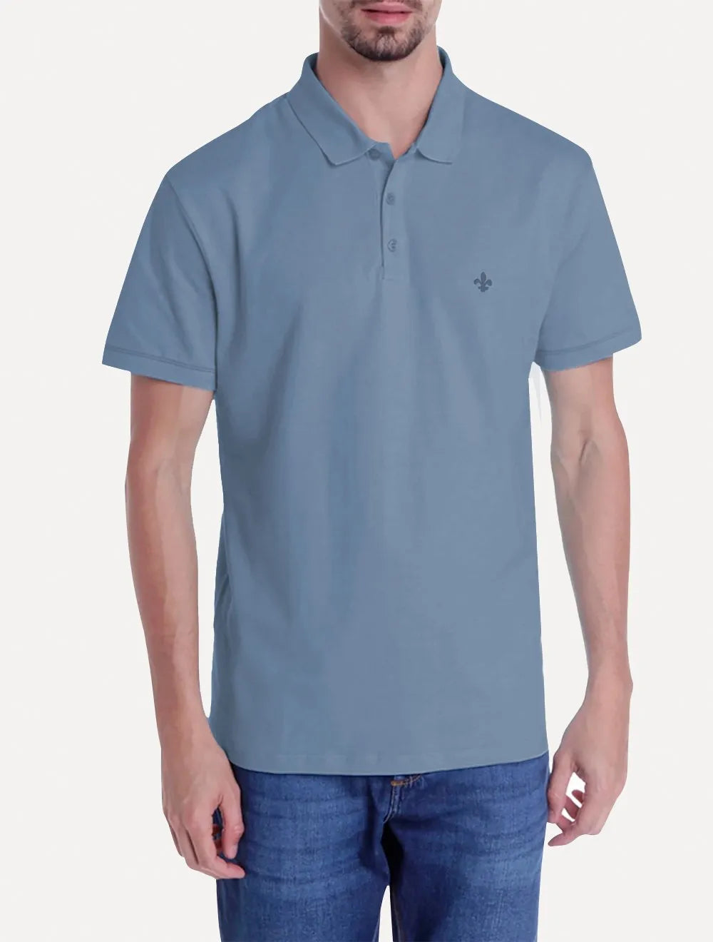 Polo Dudalina Piquet Essentials Cotton Basica Modal Azul Índigo