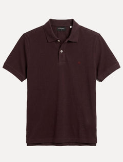 Polo Aramis Masculina Basic Piquet Mono Logo Vinho Escuro