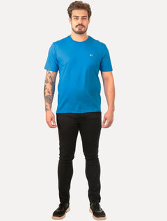 Camiseta Tommy Jeans Masculina Slim C-Neck Flag Azul Royal