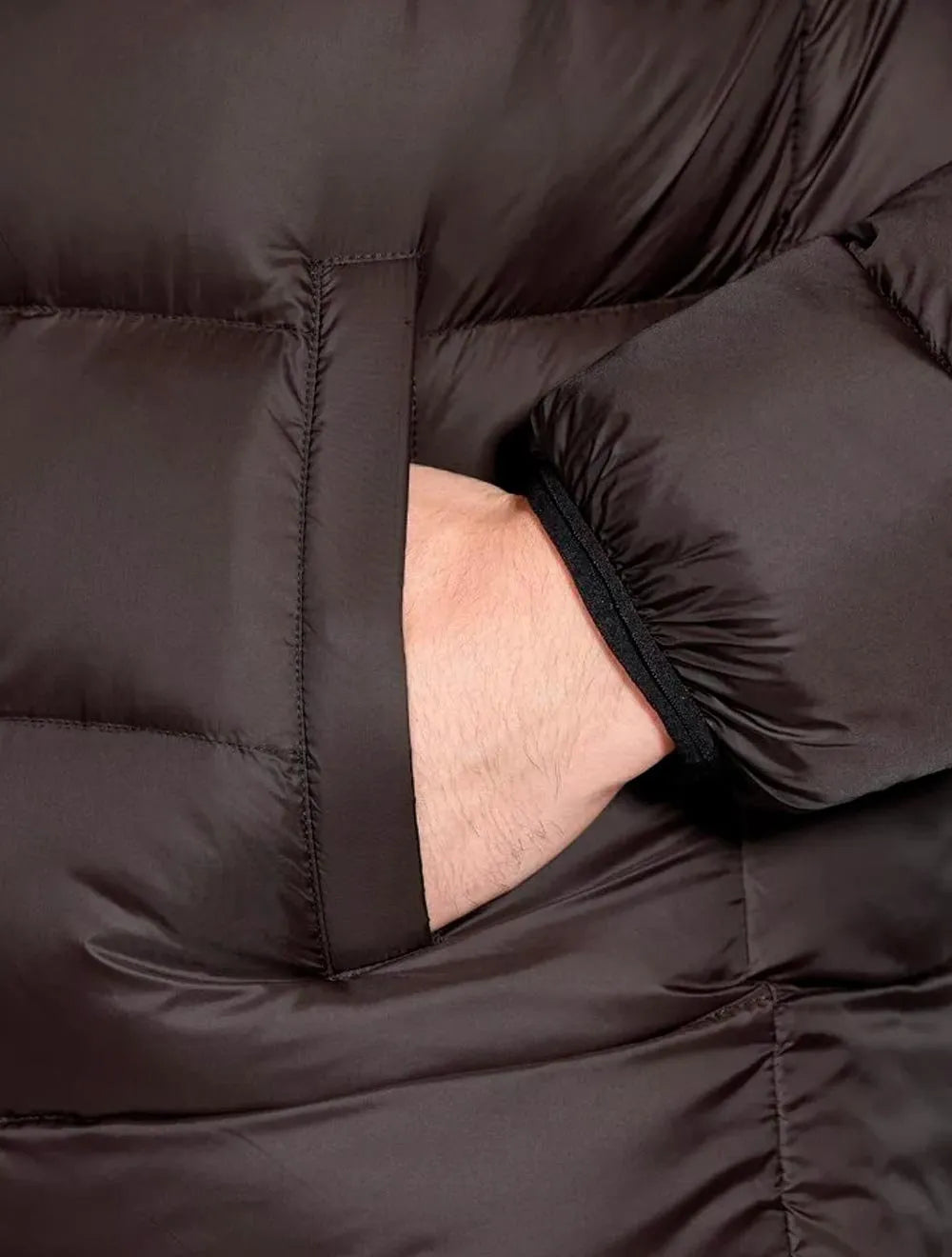 Jaqueta Aramis Masculina Nylon Dupla Face Brown Puffer Cinza