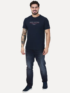 Camiseta Tommy Hilfiger Masculina Brand Love Big New Logo Azul Marinho
