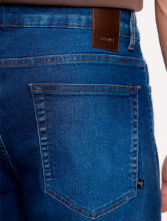 Bermuda Aramis Jeans Masculina Five Pockets Stoned Azul Médio
