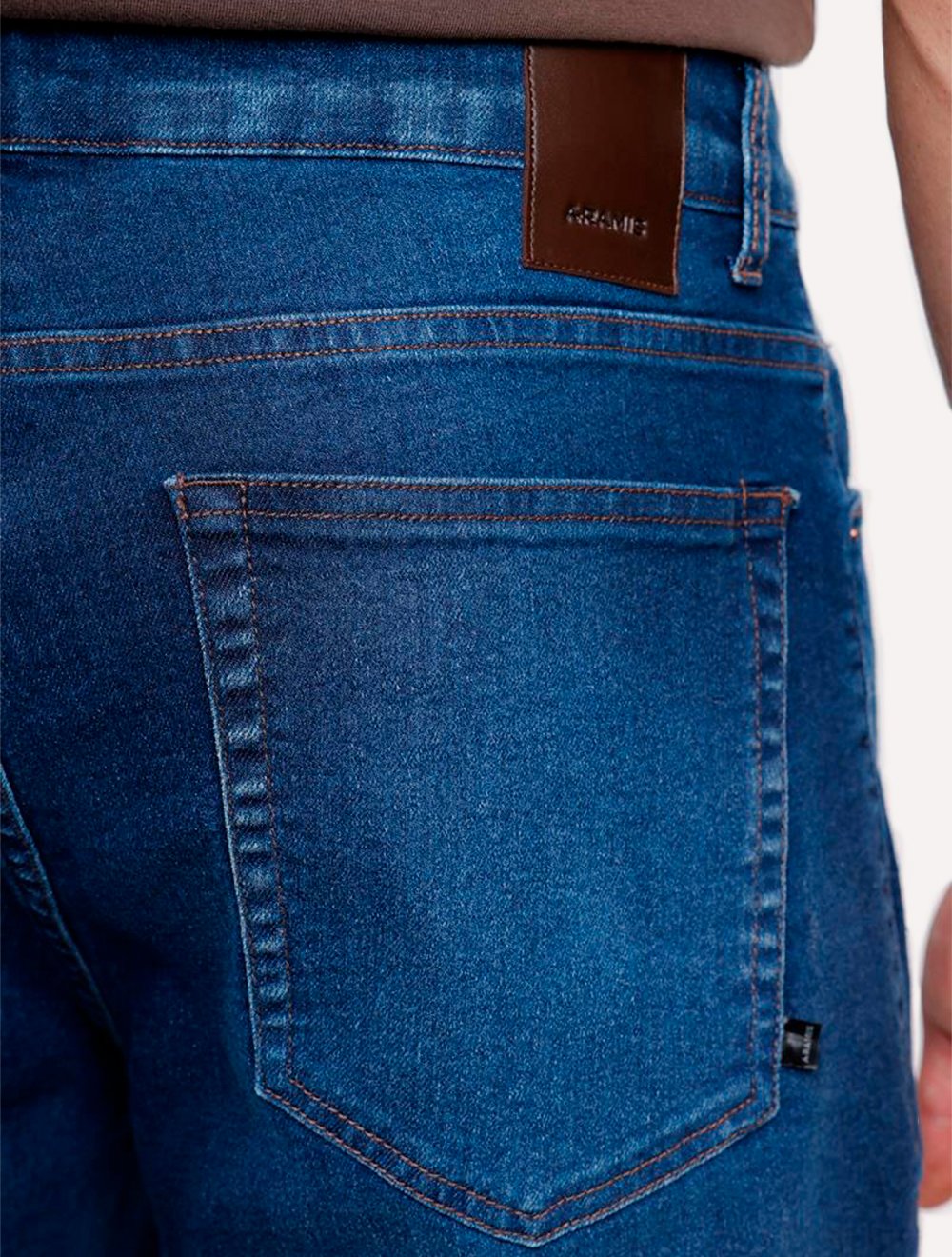 Bermuda Aramis Jeans Masculina Five Pockets Stoned Azul Médio