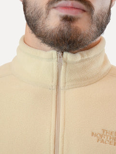 Blusa The North Face Masculina Fleece TKA 100 Glacier 1/4 Zip Cáqui Claro
