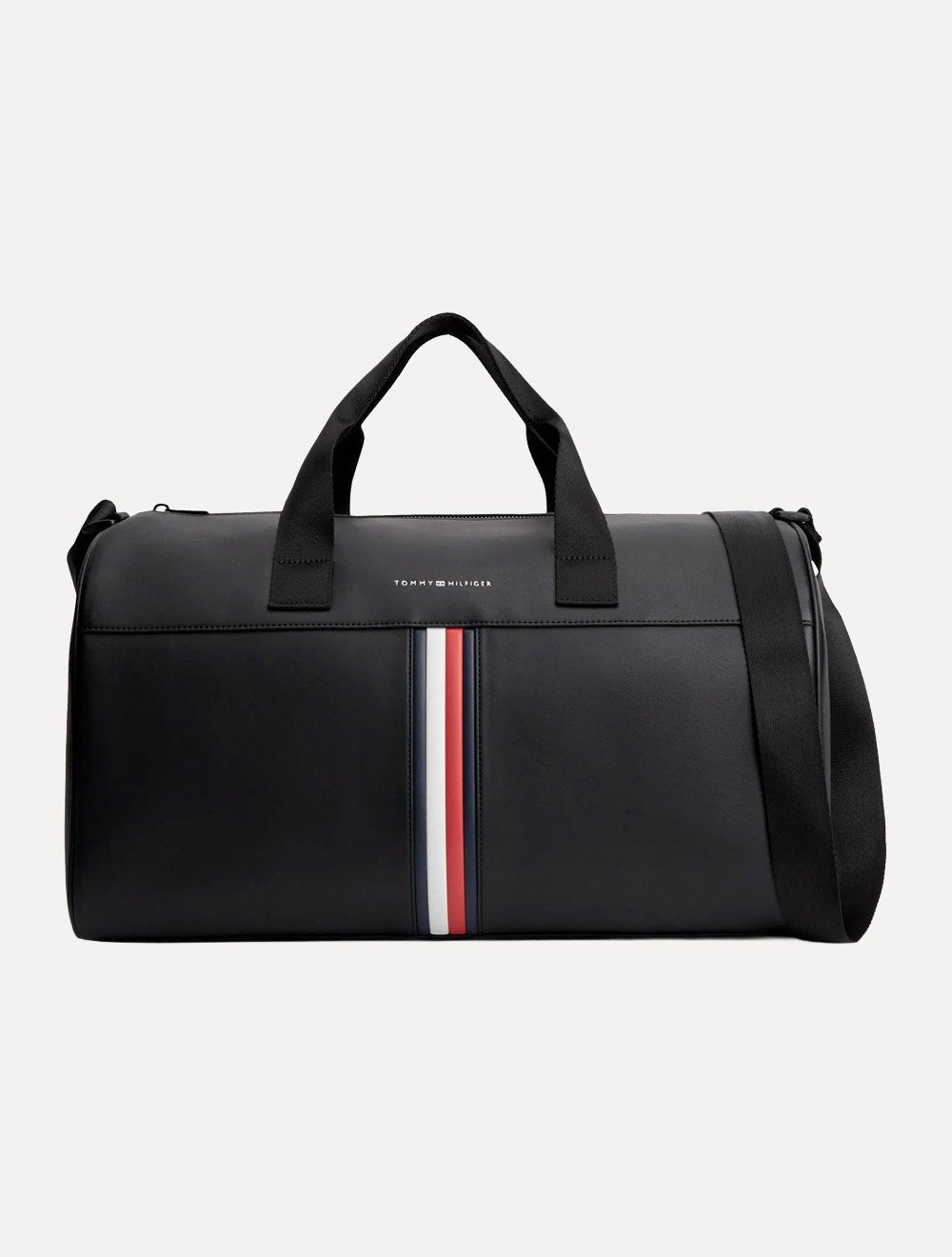 Bolsa Tommy Hilfiger Metallic Logo Signature Tape Duffel Bag Masculino Preto