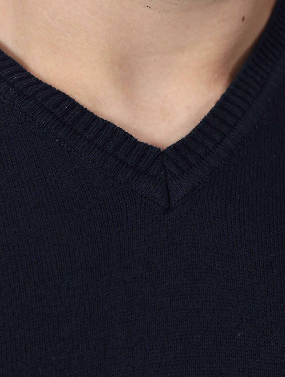 Suéter Dixen Masculino Tricot Tinturado Gola V Azul Marinho