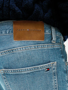 Calça Tommy Hilfiger Jeans Masculina Straight Denton Heron Blue Azul Clara