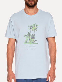 Camiseta Osklen Masculina Regular Stone Summer Palms Azul Claro
