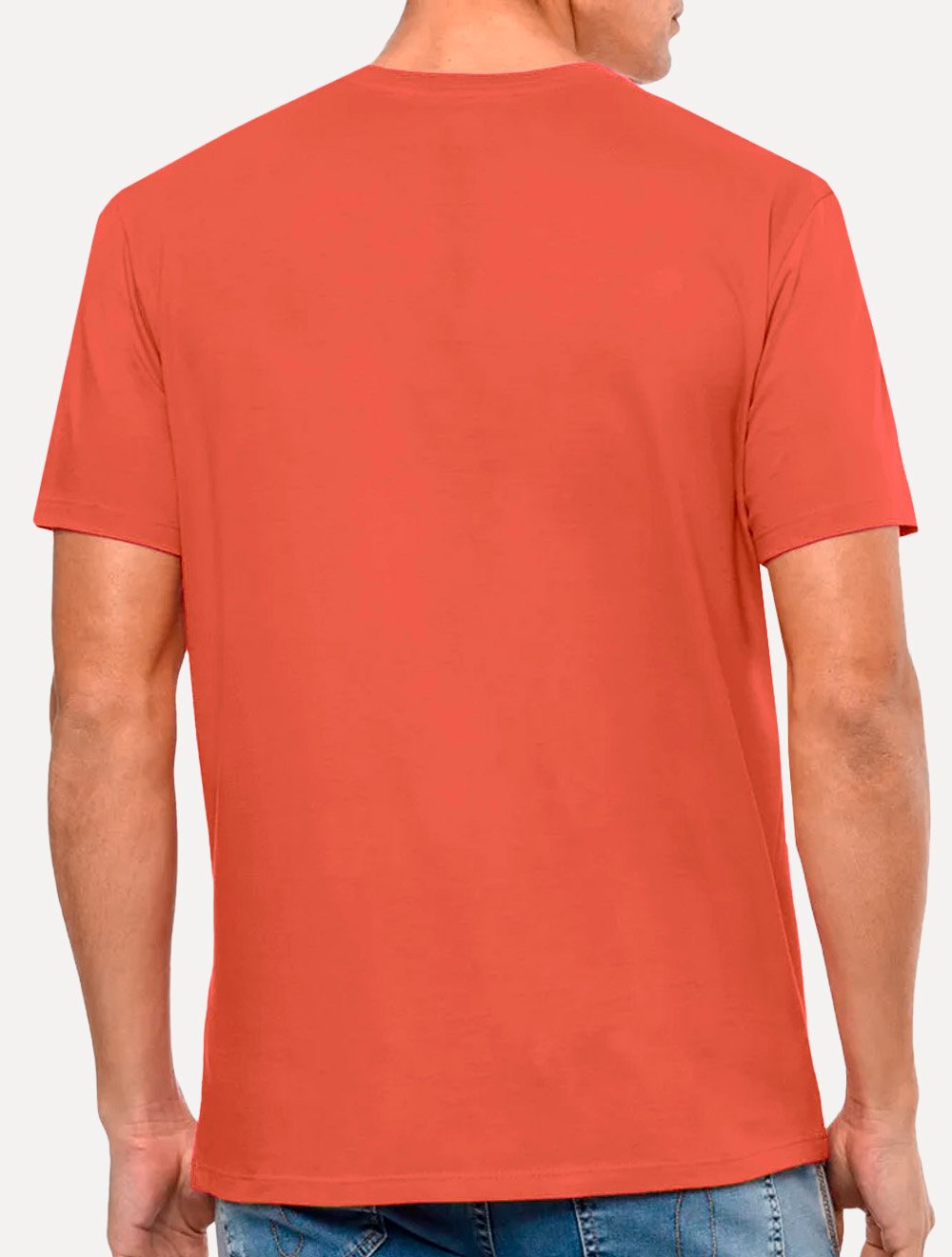 Camiseta Calvin Klein Jeans Masculina Dark New Logo Laranja Escuro