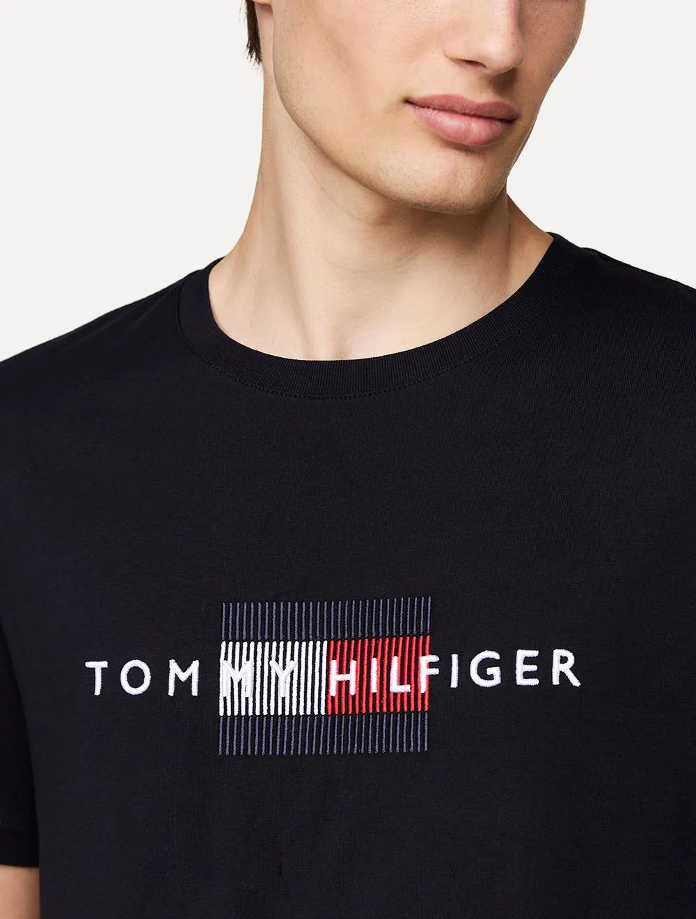 Camiseta Tommy Hilfiger Masculina Regular Flag Embro Azul Marinho