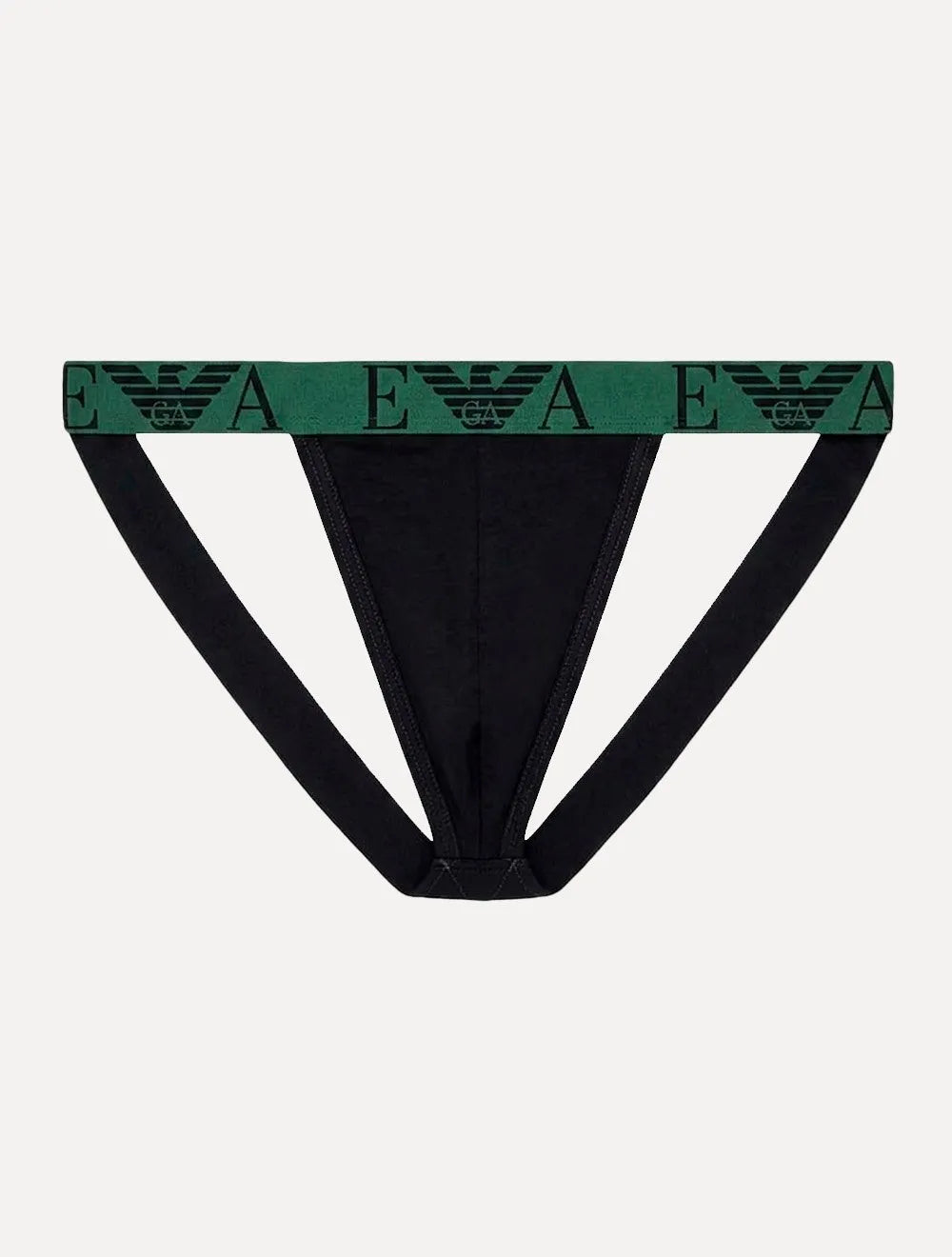 Kit Cuecas Emporio Armani Jockstrap EA Monogram Preta e Verde