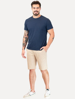 Bermuda King & Joe Masculina Slim Sarja Cáqui