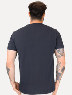 Camiseta Aramis Masculina Piquet Gola Retilinea Textura Azul Marinho