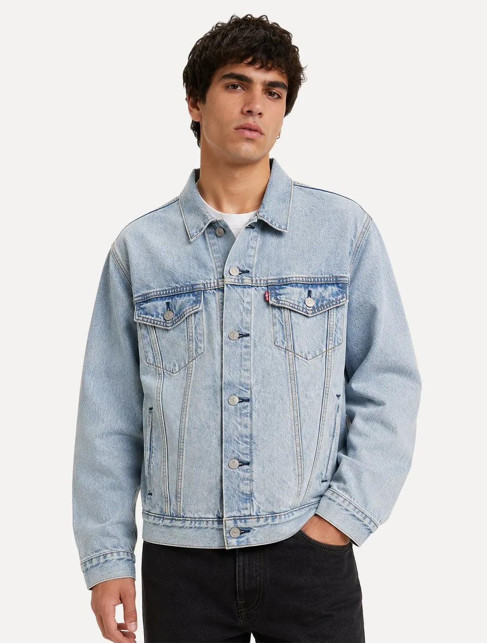 Jaqueta Levis Jeans Masculina Trucker Relaxed Azul Claro