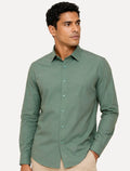 Camisa Dudalina Masculina Slim Superfine Cotton Mono Logo Lisa Tricoline Verde Claro