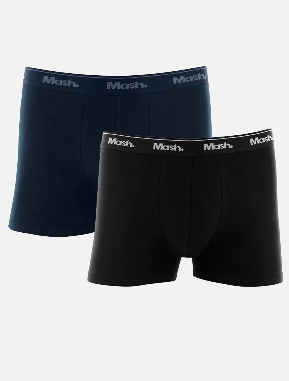 Cueca Mash Boxer Cotton Basic Preta/ Marinho Pack 2UN