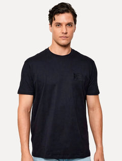 Camiseta Armani Exchange Masculina Regular Rubber AX Logo Azul Marinho