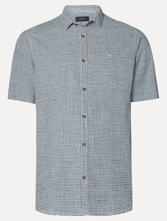 Camisa Aramis Masculina Manga Curta Regular Mini Xadrez Azul/Cinza