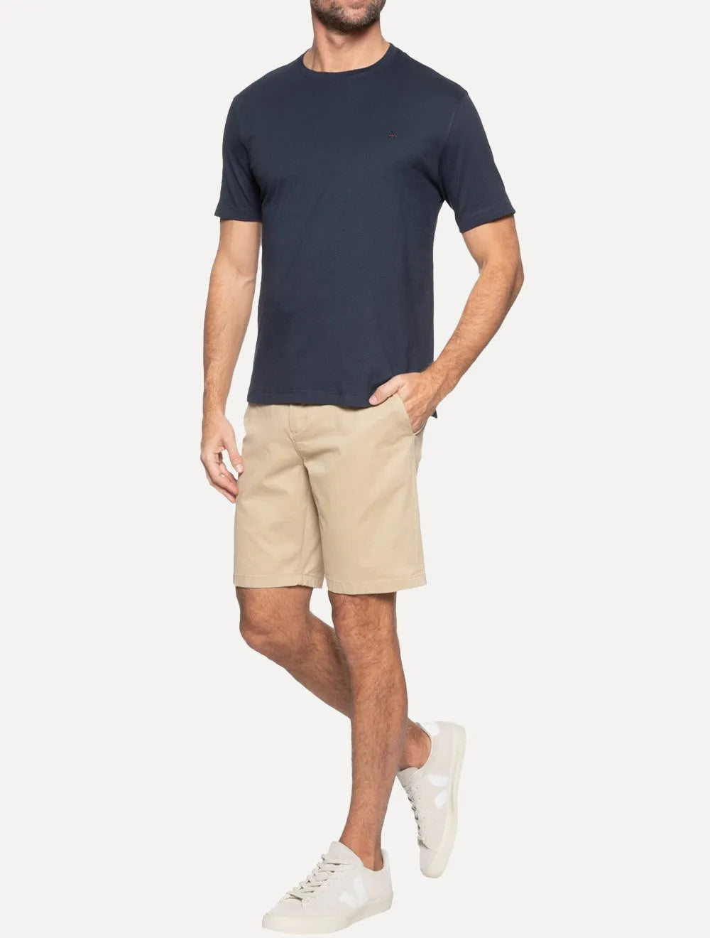 Camiseta Aramis Masculina Basic Lisa Dark Logo Azul Marinho