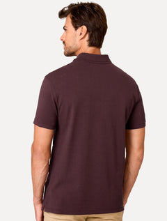Polo Dudalina Piquet Essentials Cotton Basica Modal Roxo Escuro