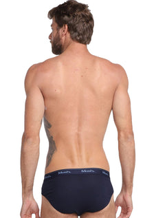 Cueca Mash Slip Cotton Basic Azul Marinho
