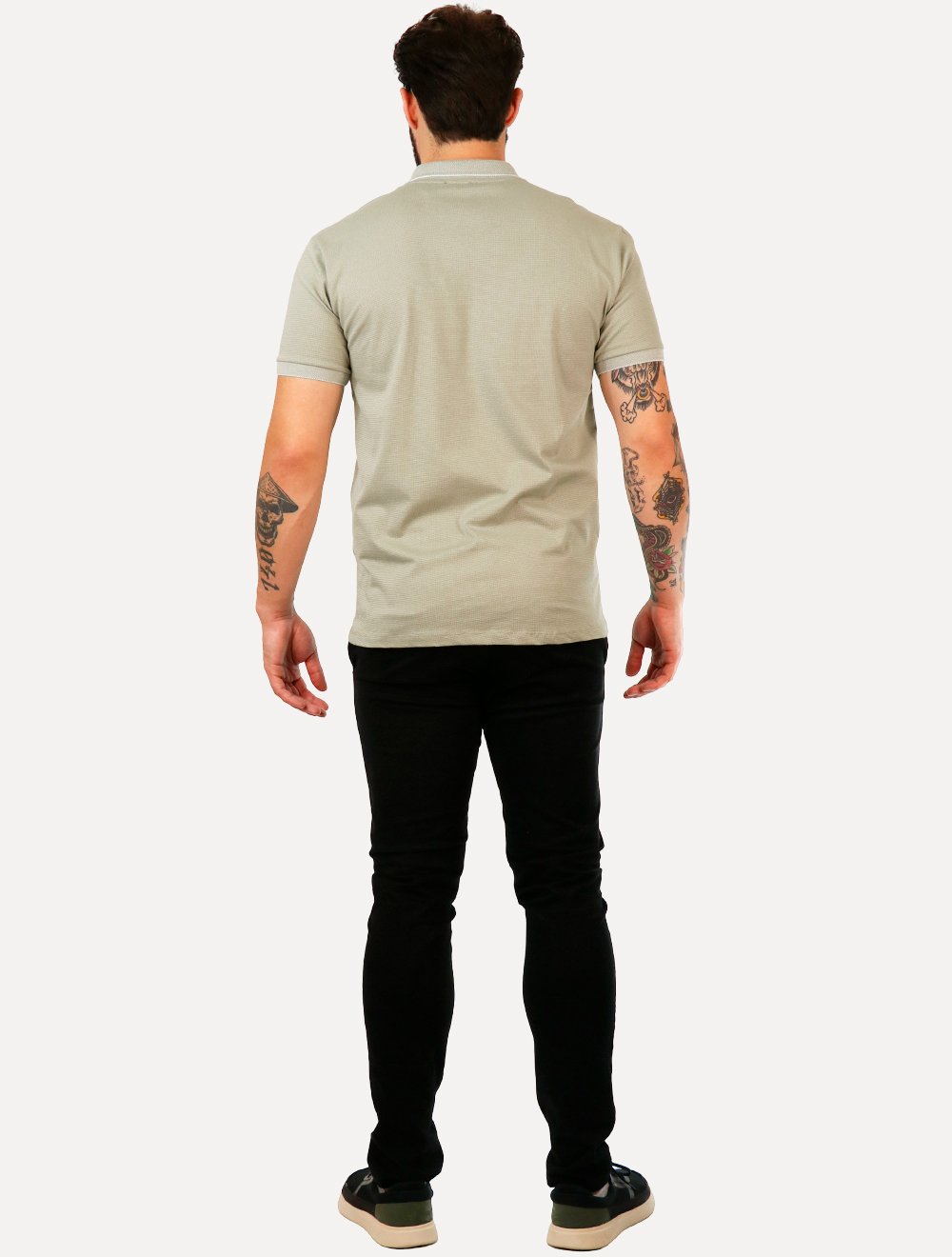 Polo Aramis Masculina Piquet Maquinetada Vegas Verde Sálvia