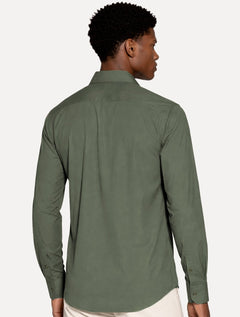 Camisa Aramis Masculina Slim Stretch Poliviscose de Bambu Verde Militar