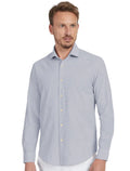 Camisa Aramis Masculina Slim Cambraia Listrada Azul