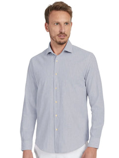 Camisa Aramis Masculina Slim Cambraia Listrada Azul