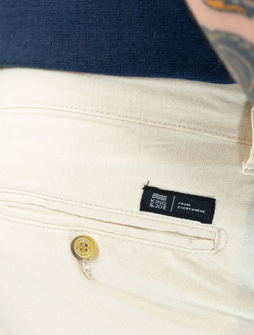 Bermuda King & Joe Masculina Slim Linho Areia