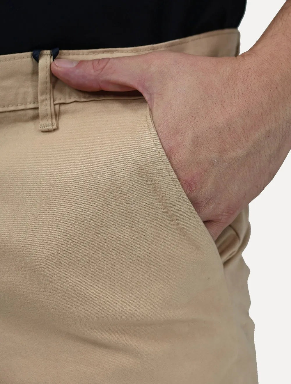Bermuda Tommy Hilfiger Masculina de Sarja Stretch Caqui Médio