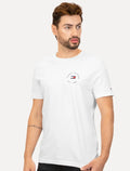 Camiseta Tommy Hilfiger Masculina Roundle Logo Chest Branca
