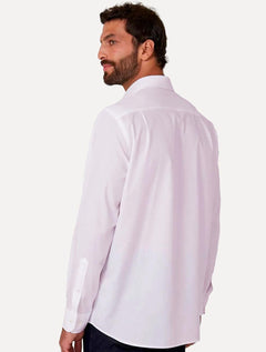 Camisa Dudalina Masculina Comfort Tricoline Lisa Rosa Claro